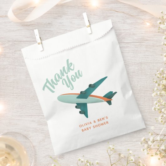 Boys Blue Baby shower Airplane Baby shower Bedankzakje (Geknipt)