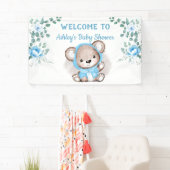 Boys Blue Beer Floral Custom Baby shower Spandoek (Insitu)