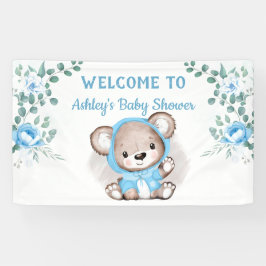 Boys Blue Beer Floral Custom Baby shower Spandoek