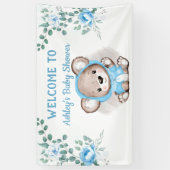Boys Blue Beer Floral Custom Baby shower Spandoek (Verticaal)
