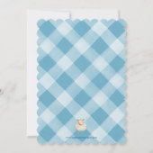 Boys Blue Check Boerderij Birthday Party Kaart (Achterkant)