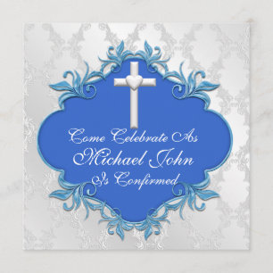BOYS BLUE COMMUNION-uitnodigingen elegant ontwerp Kaart
