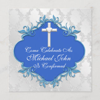BOYS BLUE COMMUNION-uitnodigingen elegant ontwerp Kaart