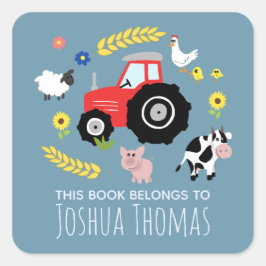 Boys Blue Dit boek behoort tot de Boerderij Tracto Vierkante Sticker