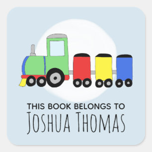 Boys Blue Dit boek behoort tot de trein en noemt K Vierkante Sticker