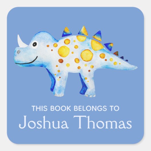 Boys Blue Dit boek behoort tot Dinosaur en noemt K Vierkante Sticker (Voorkant)