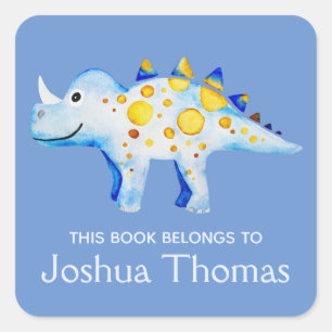 Boys Blue Dit boek behoort tot Dinosaur en noemt K Vierkante Sticker
