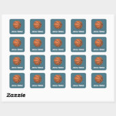 Boys Blue Dit boek is Basketball Kinder Vierkante Sticker (Vel)