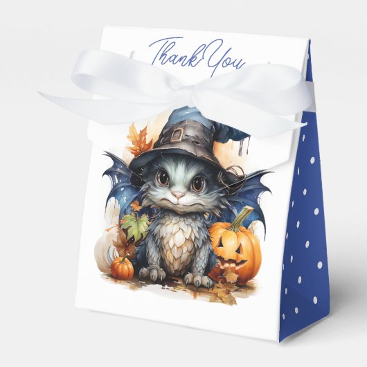 Boys Blue Dragon Halloween Baby shower Bedankdoosjes (Voorkant Zijde)