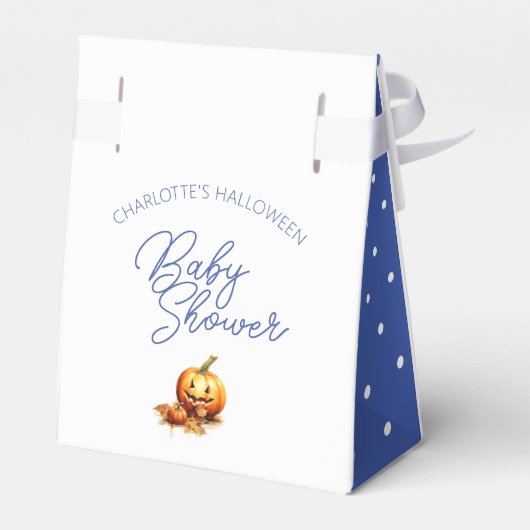 Boys Blue Dragon Halloween Baby shower Bedankdoosjes (Achterkant)