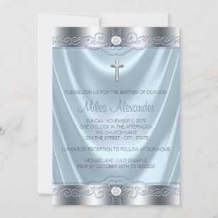 Boys Blue en Silver Baptism Kaart