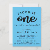 Boys Blue Glitter foto eerste verjaardag Kaart (Achterkant)