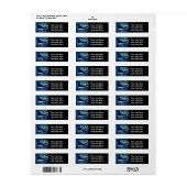 Boys Blue Glow Schaats Verjaardagsfeestje Adreseti Etiket (Full Sheet)