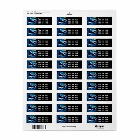 Boys Blue Glow Schaats Verjaardagsfeestje Adreseti Etiket (Full Sheet)