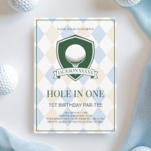 Boys Blue Golf Hole in One 1e Verjaardagsfeestje