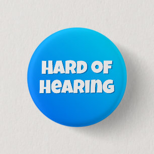 Boys Blue Gradient Bold Typografie Hard of Hearing Ronde Button 3,2 Cm