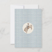 Boys Blue Gray Twins First Rodeo 1st Birthday Bedankkaart (Achterkant)