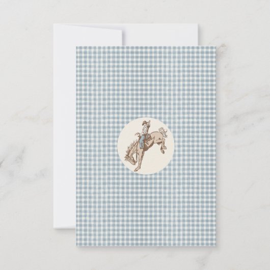 Boys Blue Gray Twins First Rodeo 1st Birthday Bedankkaart (Achterkant)