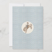 Boys Blue Gray Twins First Rodeo 1st Birthday Kaart (Achterkant)