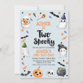 Boy's Blue Halloween Two Spooky 2e Verjaardag Kaart (Voorkant)