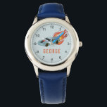 Boys Blue Hot Flames & Racing Car Kinder Horloge<br><div class="desc">Dit coole jongenshorloge-ontwerp is voorzien van een blauw racevoertuig met zwarte wielen en hete vlammen,  cijfers en heeft plaats voor u om uw kinder naam toe te voegen in eenvoudige typografie. Het perfecte cadeau voor elke liefhebber van raceauto's. Bekijk de rest van ons collectie voor andere leuke kinder items.</div>