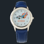 Boys Blue Hot Flames & Racing Car Kinder Horloge<br><div class="desc">Dit coole jongenshorloge-ontwerp is voorzien van een blauw racevoertuig met zwarte wielen en hete vlammen,  cijfers en heeft plaats voor u om uw kinder naam toe te voegen in eenvoudige typografie. Het perfecte cadeau voor elke liefhebber van raceauto's. Bekijk de rest van ons collectie voor andere leuke kinder items.</div>