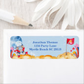 Boys Blue Outerspace Astronaut Birthday Party Etiket (Insitu)