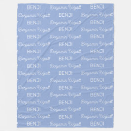 Boys Blue Persoonlijk Script Naam Fleece Deken