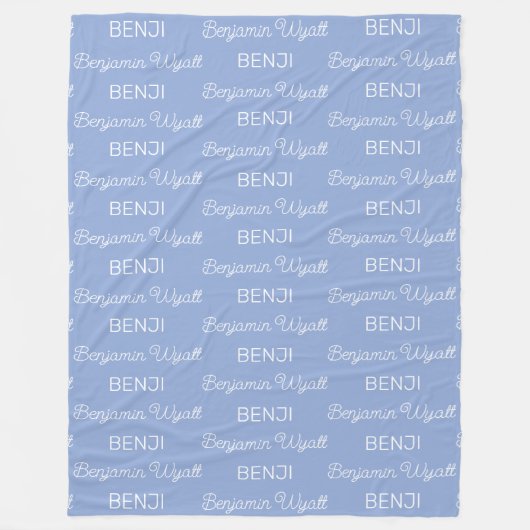 Boys Blue Persoonlijk Script Naam Fleece Deken (Voorkant)