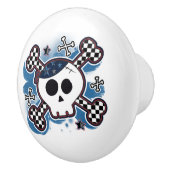 Boys Blue Pirate Skull Crossbones Punk Dresser Keramische Knop (Rechts)