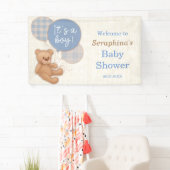 Boys Blue Pset Teddy Bear Baby shower Spandoek (Insitu)