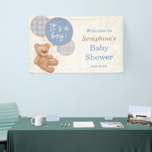Boys Blue Pset Teddy Bear Baby shower Spandoek (Beurs)