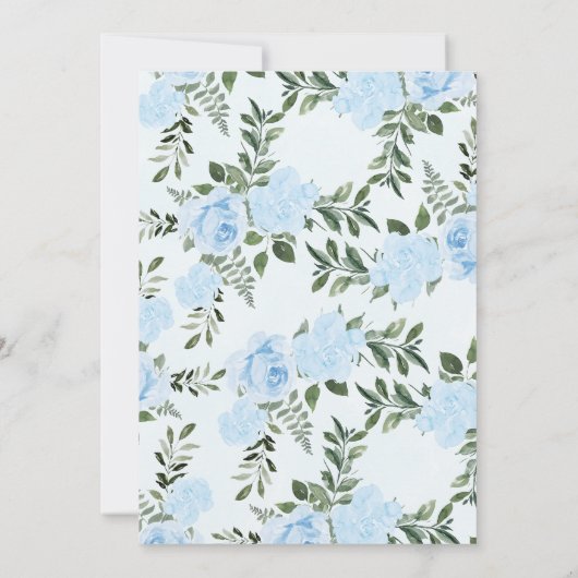 Boys Blue Rozen Foliage Safari Baby shower Kaart (Achterkant)