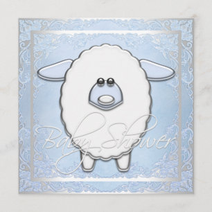 Boys Blue Sheep Baby shower Kaart