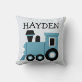 Boys Blue Train Pillow Kussen (Voorkant)