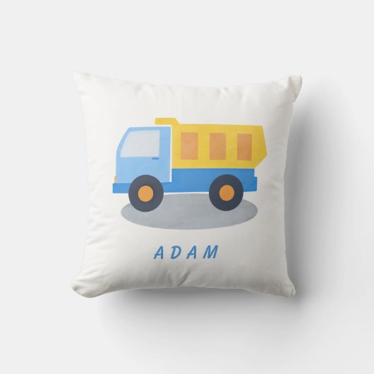 Boy's Blue Truck personaliseren Kussen (Voorkant)