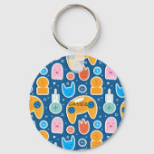 Boys Blue Video Game Controller Patroon Sleutelhanger (Voorkant)