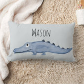 Boys Blue Waterverf Crocodile Safari Baby Nursery Kussen (Deken)