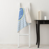 Boys Blue Waterverf Dinosaur en Name Kinder Sherpa Deken (In situ)