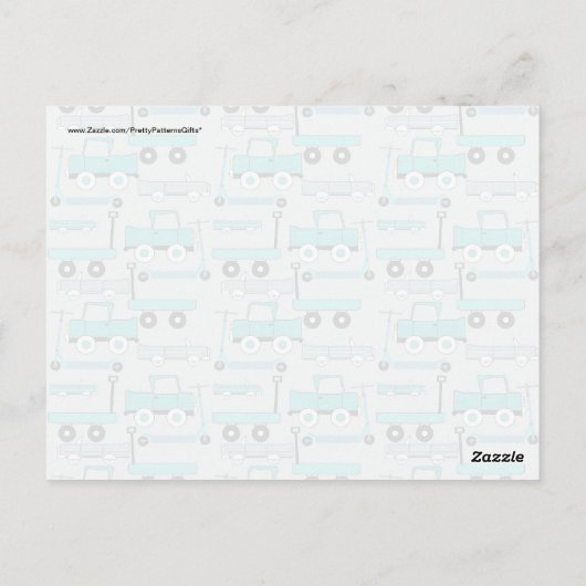 Boys Blue Wheels Retro Scooters auto's Wagons Truc Briefkaart (Achterkant)