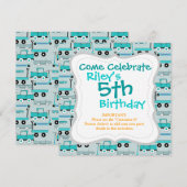 Boys Blue Wheels Retro Scooters auto's Wagons Truc Kaart (Voorkant / Achterkant)