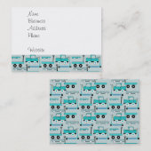 Boys Blue Wheels Retro Scooters auto's Wagons Truc Visitekaartje (Voorkant / Achterkant)