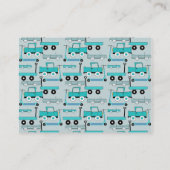 Boys Blue Wheels Retro Scooters auto's Wagons Truc Visitekaartje (Achterkant)