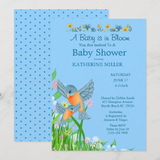 Boys Bluebird Wilde Baby shower Kaart