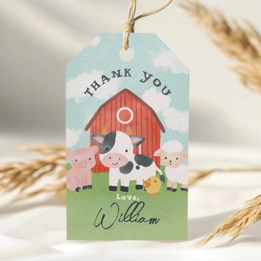 Boys Boerderij Animal Barnyard Verjaardagsgunst Cadeaulabel