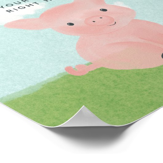 Boys Boerderij Animal Waterverf Custom Sign Poster (Hoek)