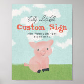 Boys Boerderij Animal Waterverf Custom Sign Poster (Voorkant)