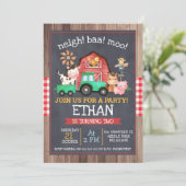 Boys Boerderij Green Tractor Chalkboard Birthday Kaart (Staand voorkant)