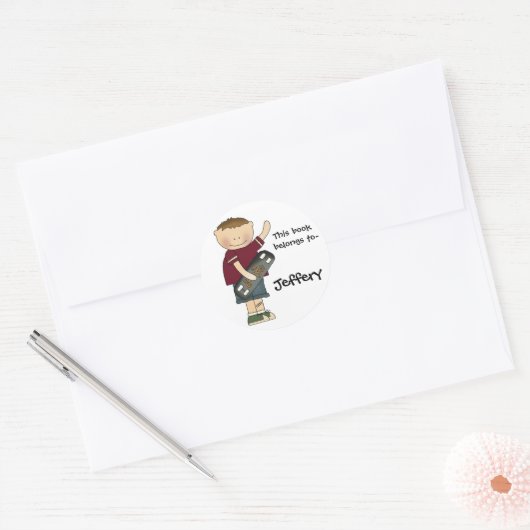 Boy's bookplate sticker (Envelop)