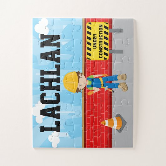 Boys Bouw Gedekte puzzel Legpuzzel (Verticaal)